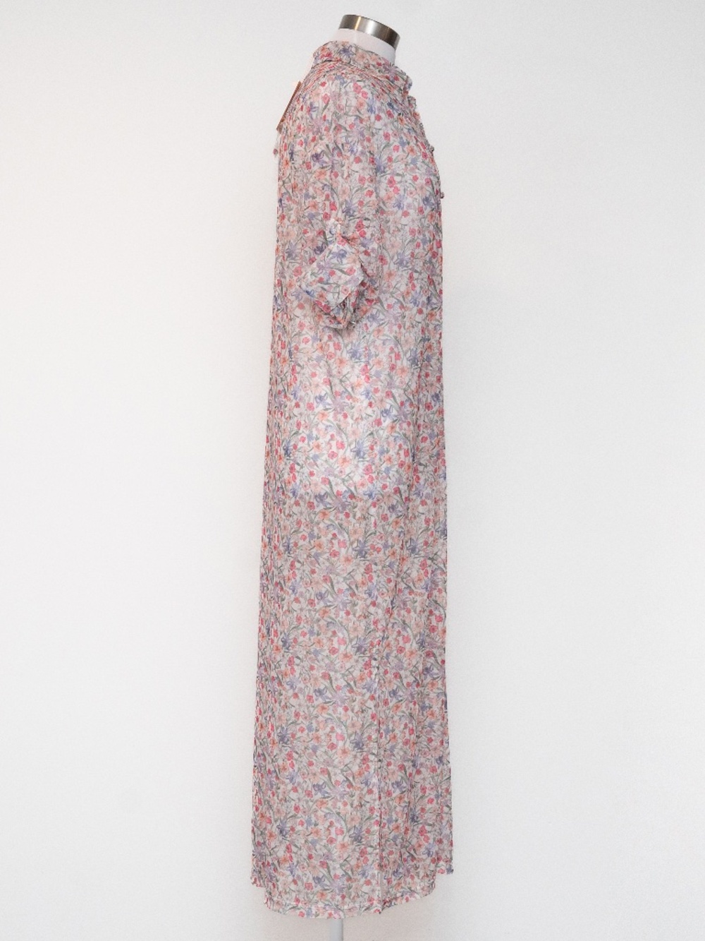Hutch - Sheer Floral Mesh Shirtdress Cover-Up - Picture 4 of 11